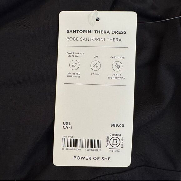NWT Athleta Santorini Thera Dress in Black Size L - Picture 6 of 6